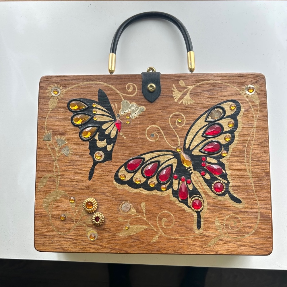Vintage Mahogany Box Purse
